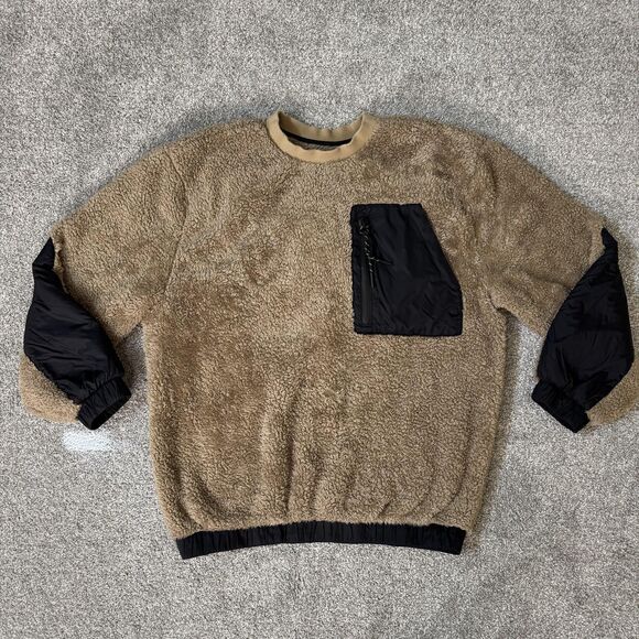 UGG Pullover Sweater Mens Large Sherpa Fleece Nylon Pocket Cozy RTW 1119481 - Picture 1 of 11